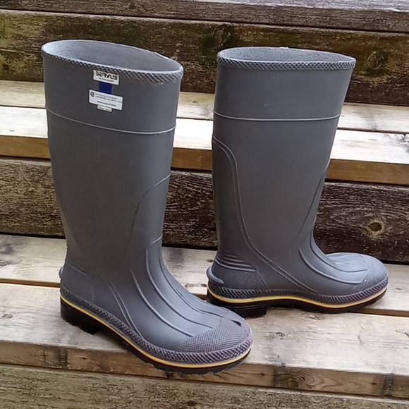 Servus Honeywell CSA Rubber Boots Size 8 Hard Toe Work Boots Grey Yellow / Grey - Picture 4 of 13